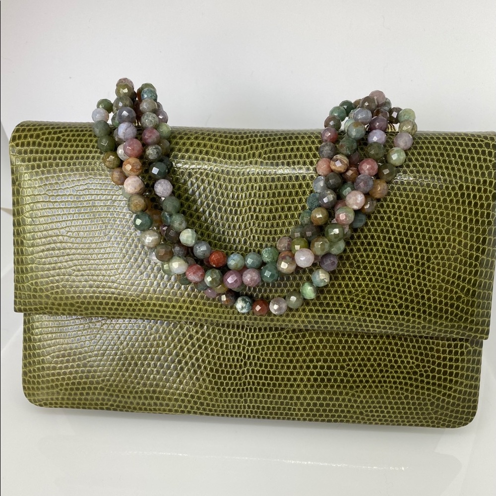 Darby Scott Exotic Green Lizard Gem Handbag - Picture 9 of 9